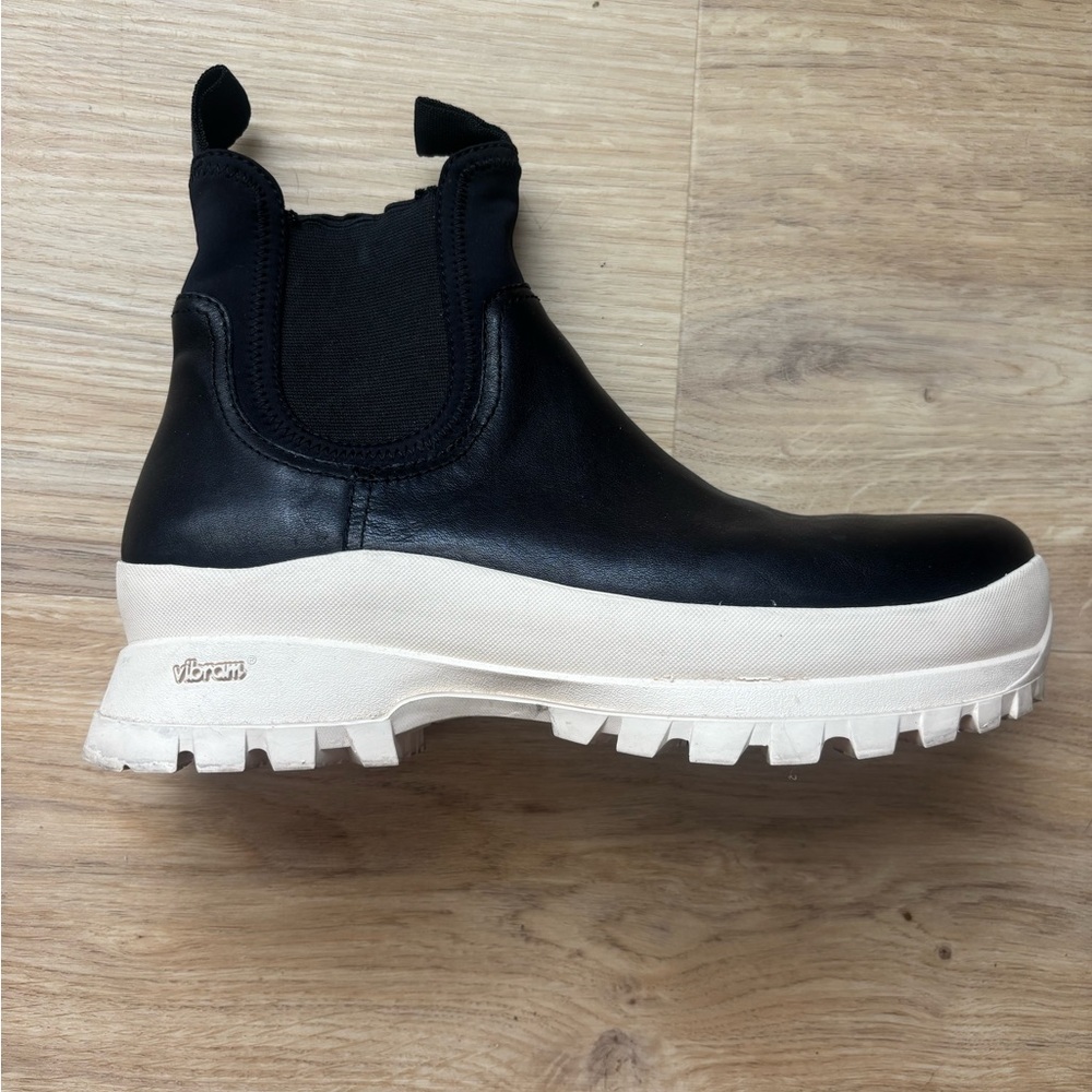 Vibram Black and White Ankle Boots